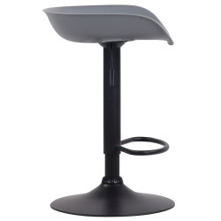 Tabouret de bar Anaheim, en plastique, noir/gris