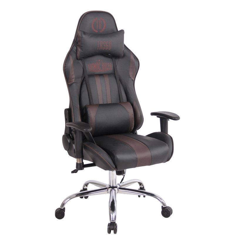 Chaise de bureau Limit XM en cuir artificiel noir/marron