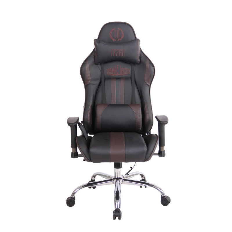 Chaise de bureau Limit XM en cuir artificiel noir/marron