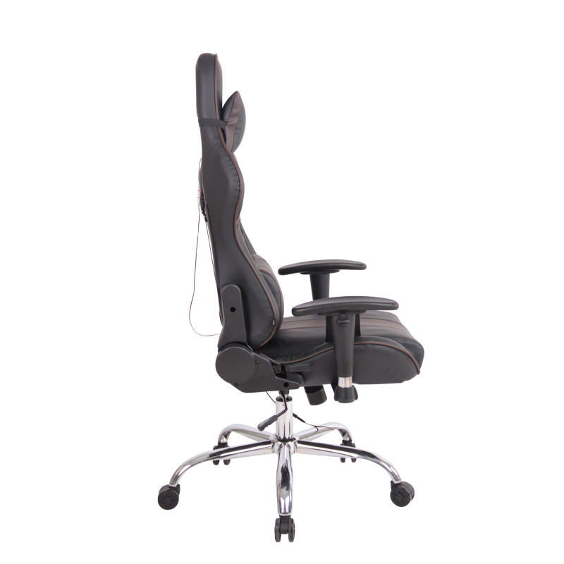 Chaise de bureau Limit XM en cuir artificiel noir/marron