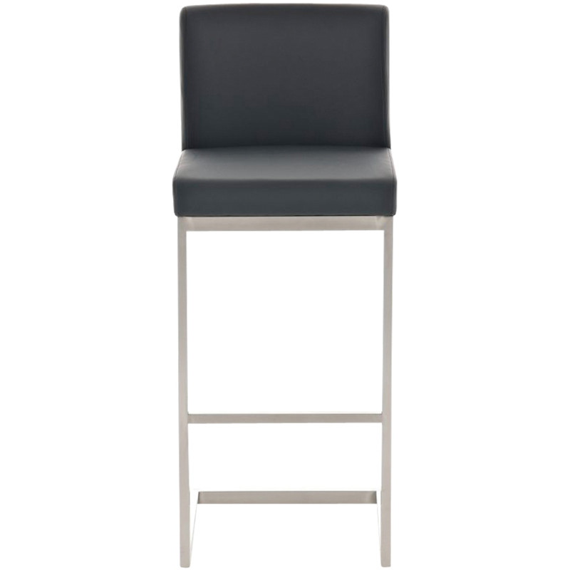 Conjunto de 2 banquetas de bar Paros, em couro sintético, pretas.