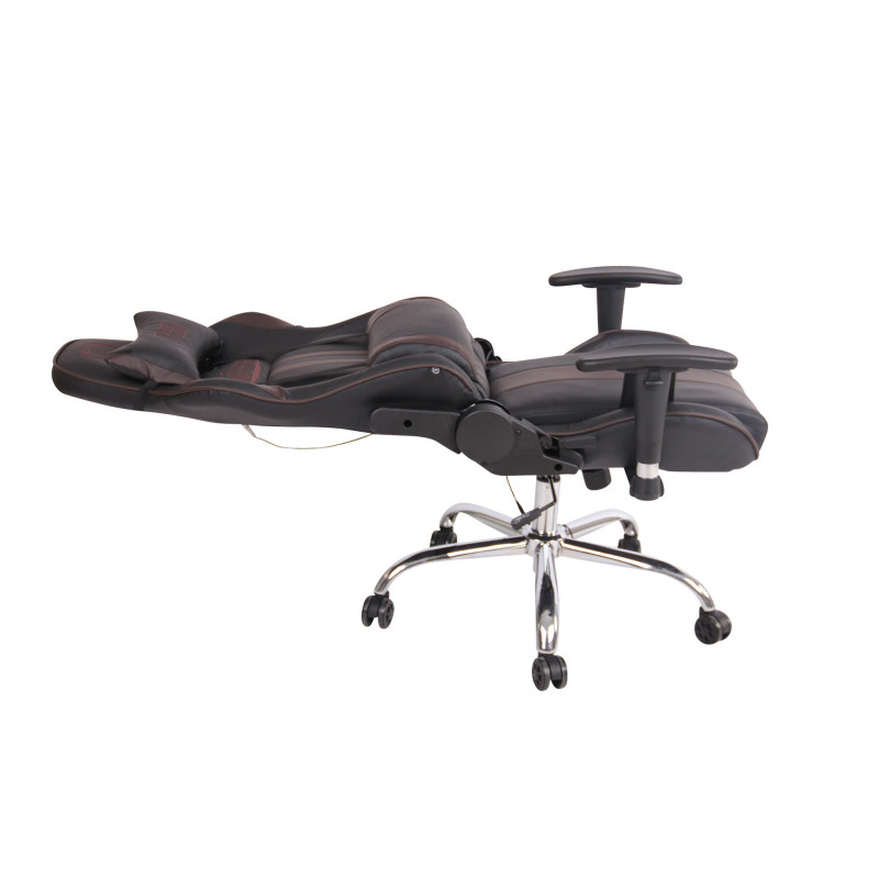 Chaise de bureau Limit XM en cuir artificiel noir/marron