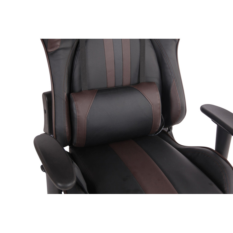 Chaise de bureau Limit XM en cuir artificiel noir/marron