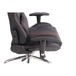 Chaise de bureau Limit XM en cuir artificiel noir/marron