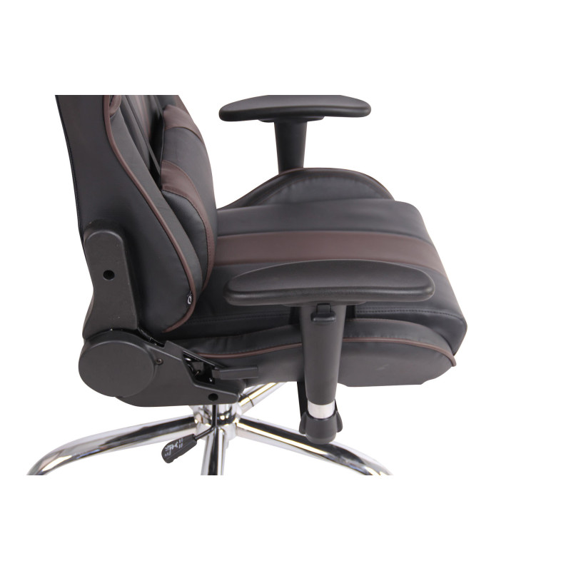 Chaise de bureau Limit XM en cuir artificiel noir/marron