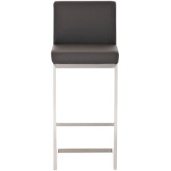 Lot de 2 tabourets de bar Paros, similicuir, marron