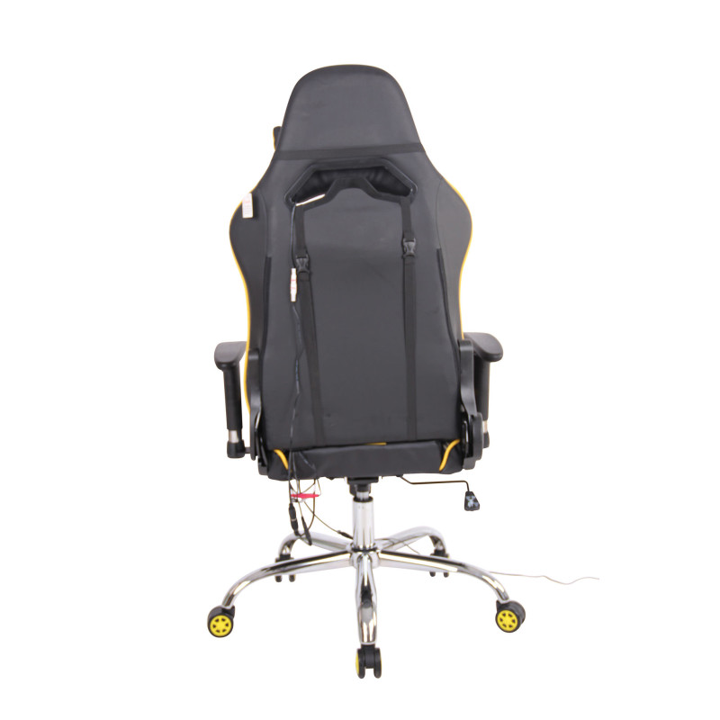 Chaise de bureau Limit XM en cuir artificiel noir/jaune