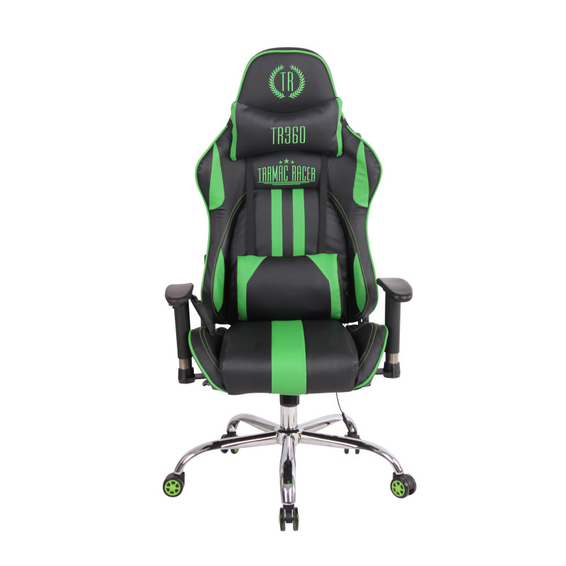 Chaise de bureau Limit XM en cuir artificiel noir/vert