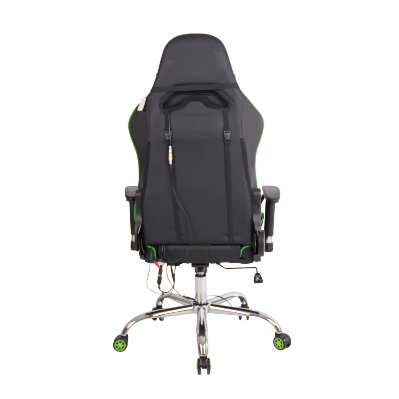 Chaise de bureau Limit XM en cuir artificiel noir/vert