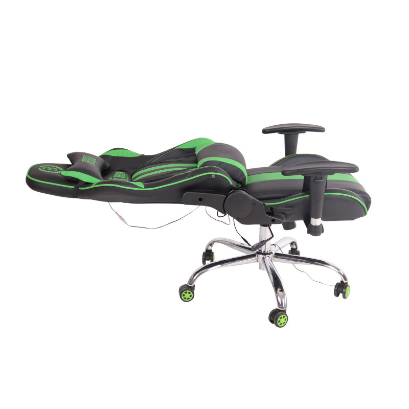 Chaise de bureau Limit XM en cuir artificiel noir/vert