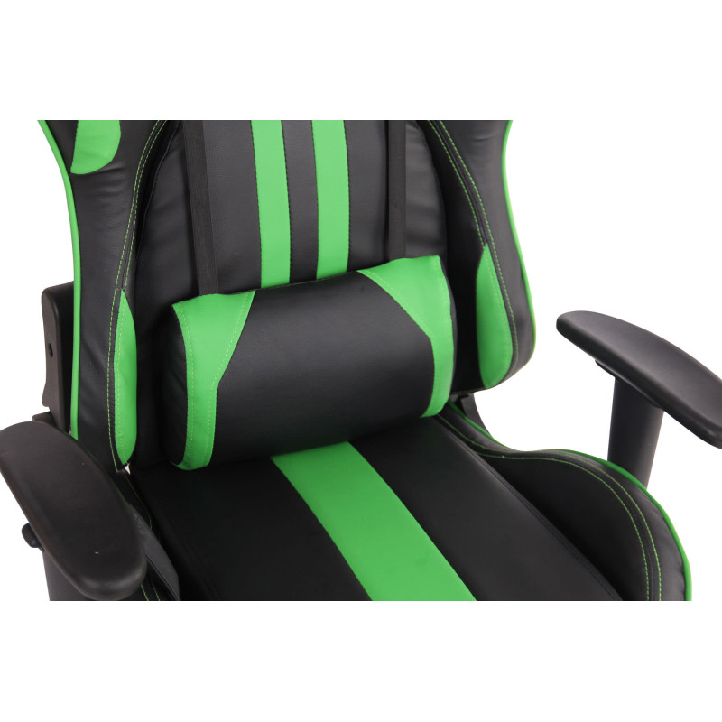 Chaise de bureau Limit XM en cuir artificiel noir/vert