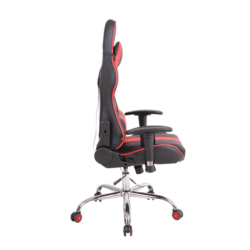 Chaise de bureau Limit XM en cuir artificiel noir/rouge