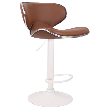 Tabouret de bar Las Vegas V2, blanc/marron clair