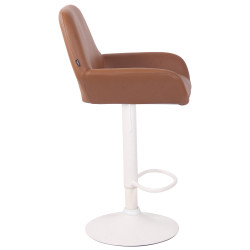 Sgabello da bar Braga, similpelle, bianco/marrone chiaro