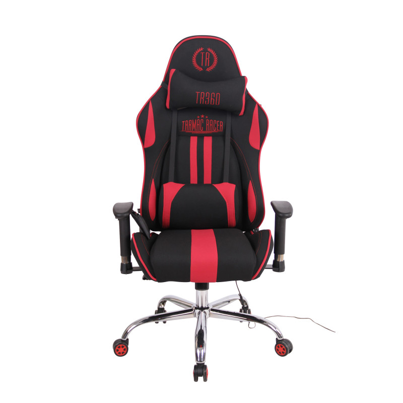 Chaise de bureau Limit XM en tissu noir/rouge