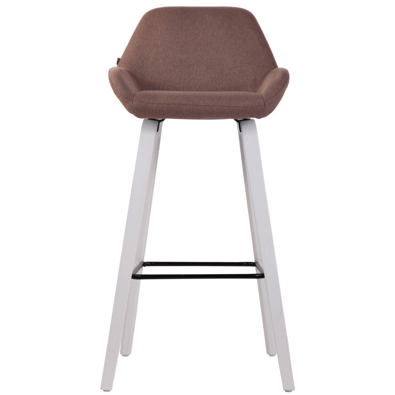 Tabouret de bar Newnan, tissu, piètement à 4 pieds, blanc (chêne) marron