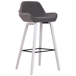 Tabouret de bar Newnan, tissu, piètement à 4 pieds, blanc (chêne) gris foncé