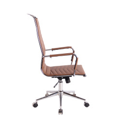 Chaise de bureau Batley en similicuir marron clair
