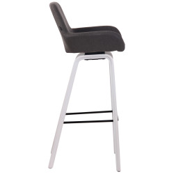 Tabouret de bar Newnan, tissu, piètement à 4 pieds, blanc (chêne) gris foncé