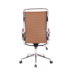 Chaise de bureau Batley en similicuir marron clair