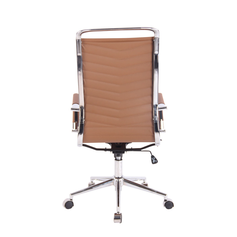 Chaise de bureau Batley en similicuir marron clair