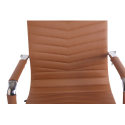 Chaise de bureau Batley en similicuir marron clair