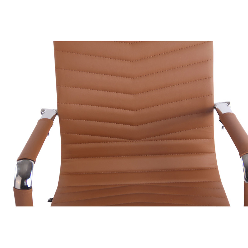 Chaise de bureau Batley en similicuir marron clair