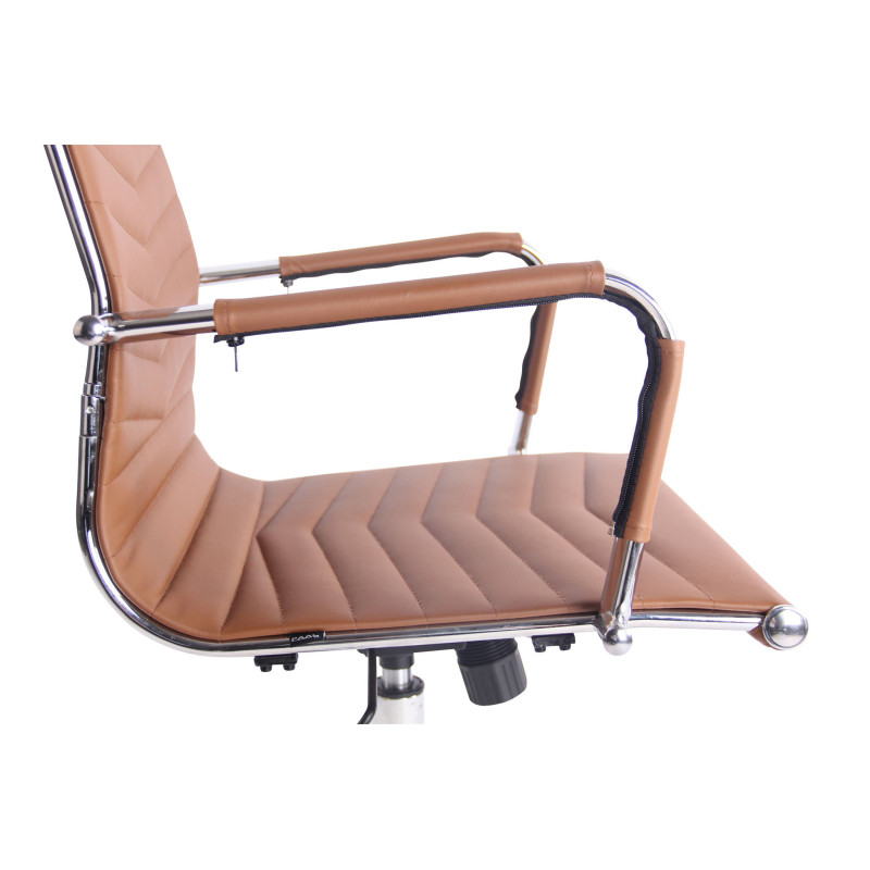 Chaise de bureau Batley en similicuir marron clair