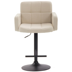 Banqueta de bar Los Angeles, tecido preto e creme