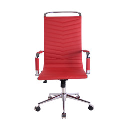 Chaise de bureau Batley en similicuir rouge