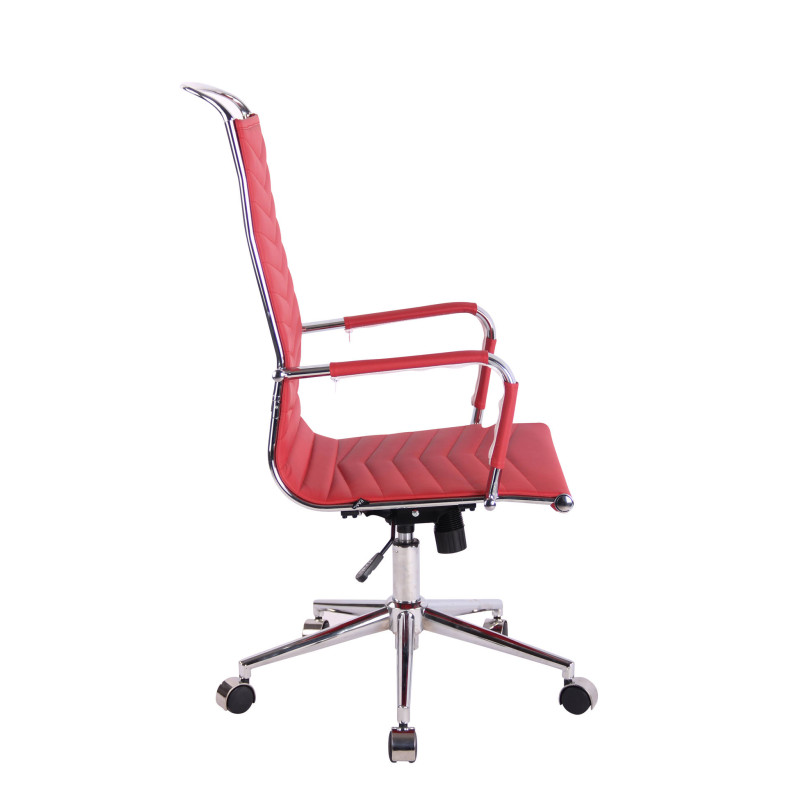 Chaise de bureau Batley en similicuir rouge
