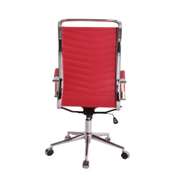 Chaise de bureau Batley en similicuir rouge