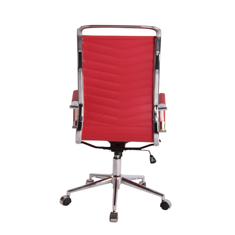 Chaise de bureau Batley en similicuir rouge