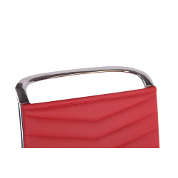 Chaise de bureau Batley en similicuir rouge