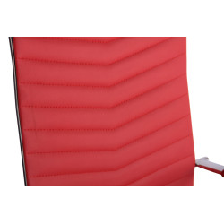 Chaise de bureau Batley en similicuir rouge