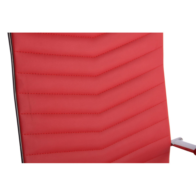 Chaise de bureau Batley en similicuir rouge