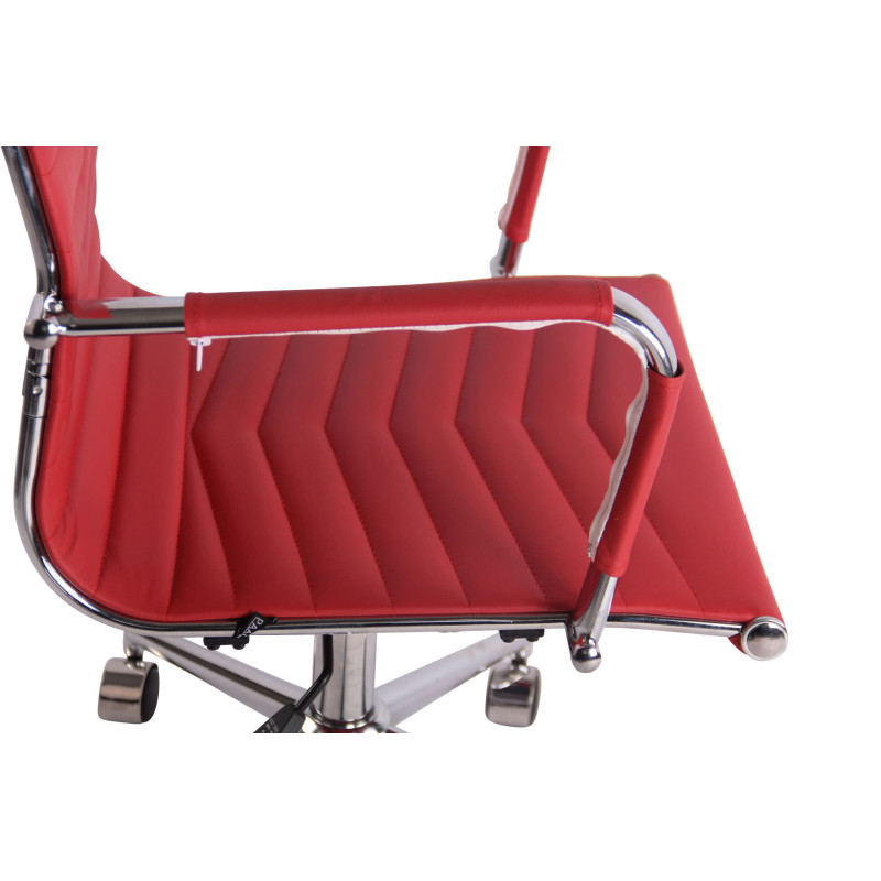 Chaise de bureau Batley en similicuir rouge