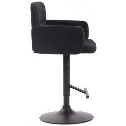 Tabouret de bar Los Angeles, tissu noir