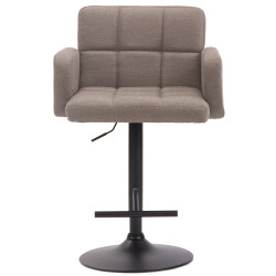 Tabouret de bar Los Angeles, tissu taupe noir