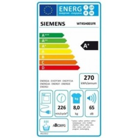 Seche-linge pompe a chaleur SIEMENS WT45H001FR iQ300 - 8 kg - L60 cm - Classe A+ - Blanc