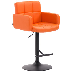 Tabouret de bar Los Angeles, noir et orange