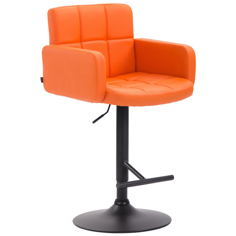 Taburete de bar de Los Ángeles, negro y naranja