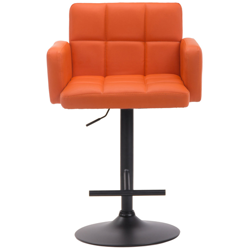 Tabouret de bar Los Angeles, noir et orange