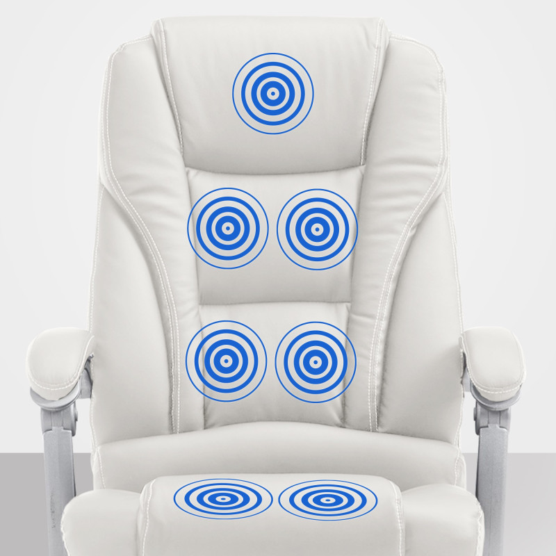 Chaise de bureau Pacific avec fonction massage V2 blanc