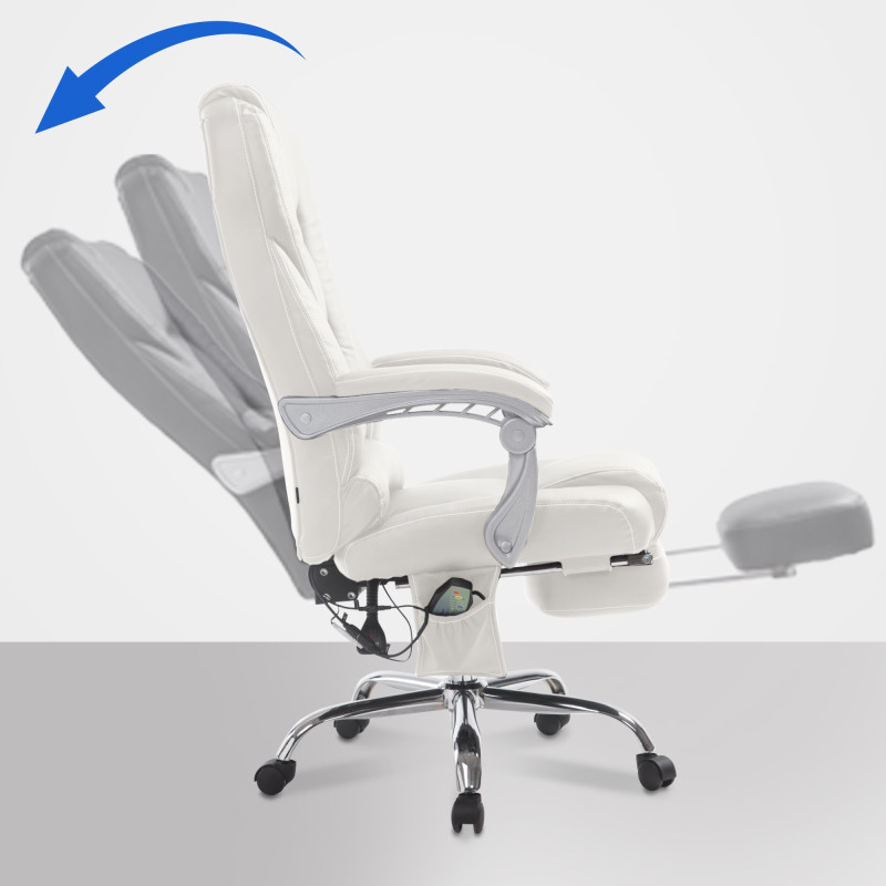 Chaise de bureau Pacific avec fonction massage V2 blanc