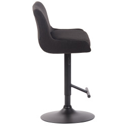 Tabouret de bar Club en tissu noir et gris foncé