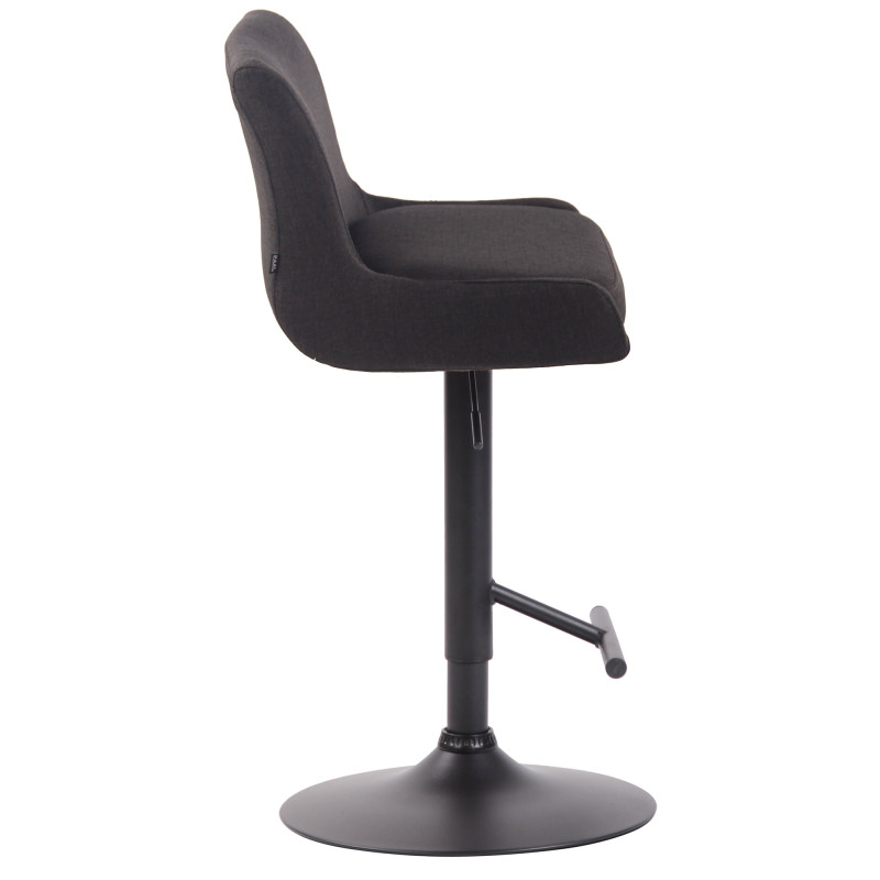 Tabouret de bar Club en tissu noir et gris foncé