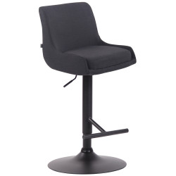 Tabouret de bar Club en tissu noir