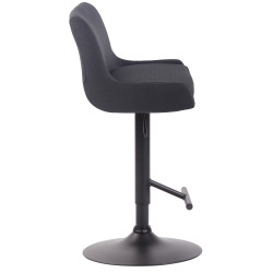 Tabouret de bar Club en tissu noir