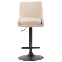 Sgabello da bar Club, similpelle, nero e crema